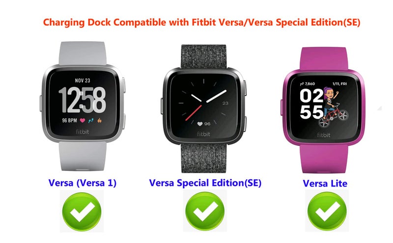 JIUJOJA Replacement Charger Dock Compatible with Fitbit Versa/Versa 1,(not for Versa 2),Versa Lite SE Charger, Charging Cable Cradle Dock Stand for Smart Watch - Image 2